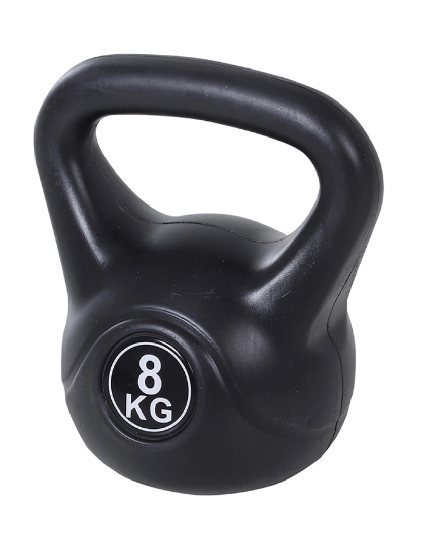 Homcom - HOMCOM Peso Russo de 8 kg Kettlebell Preenchido de Areia com Punho Largo e Antiderrapante para Exercícios e Treinos em Casa e Ginásio 22x17x24 cm Preto