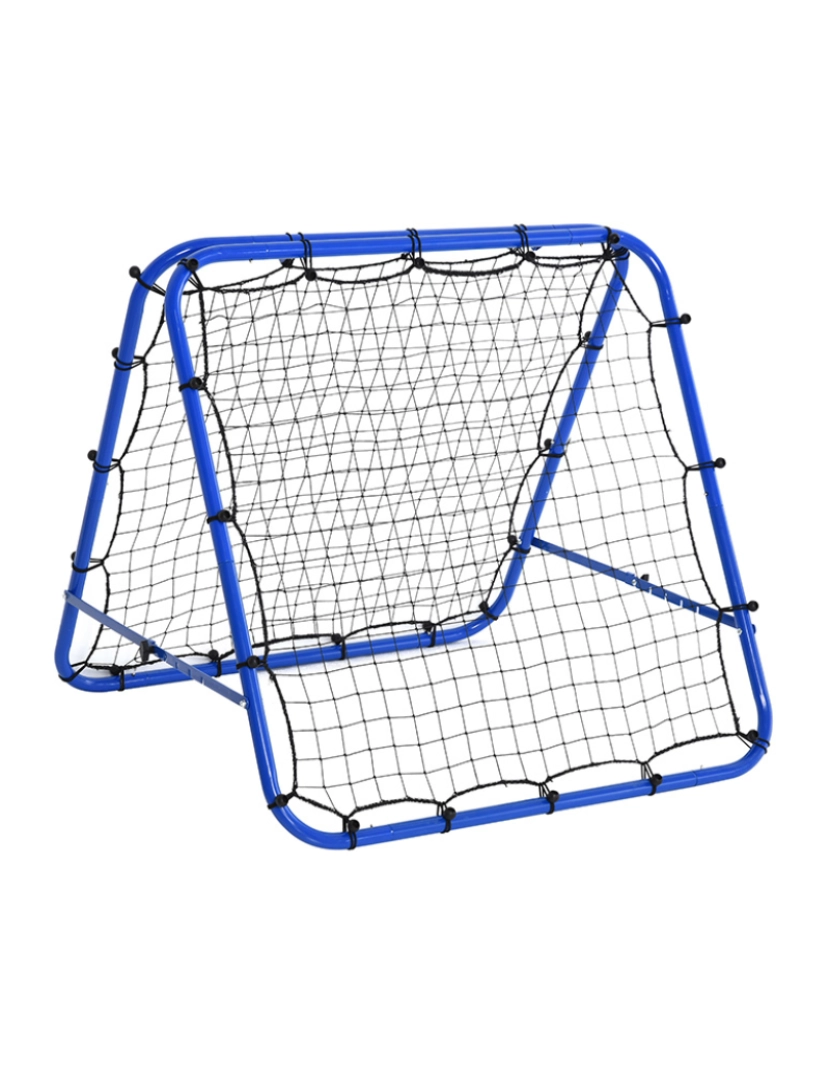 Homcom - HOMCOM Rede de rebote dobravél Ângulo ajustável de 5 níveis com tubo de aço para Futebol Tênis Baseball 100x95x90 cm Azul