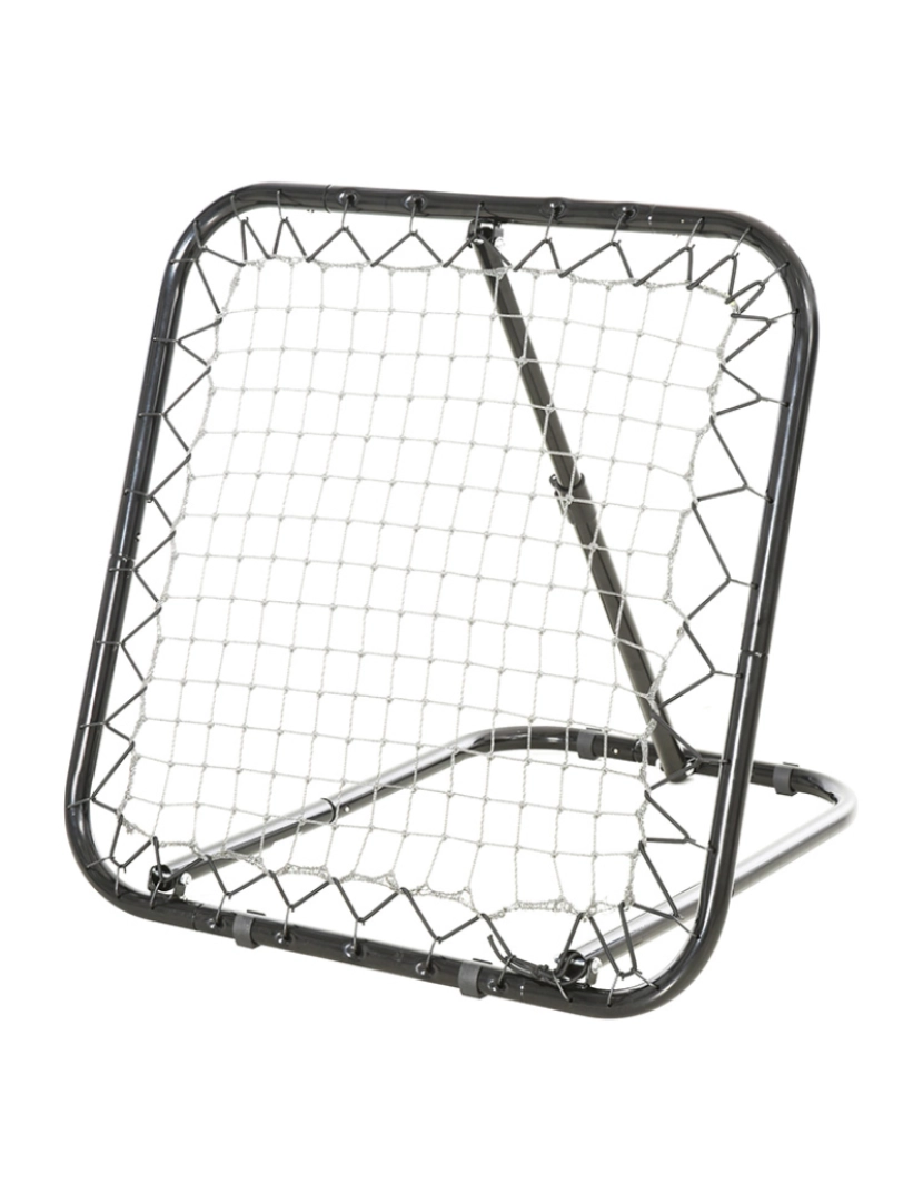 Homcom - HOMCOM Rede de Rebote Dobrável Rede de Rebote com Ângulo Ajustável de 5 Níveis para Treinamento de Futebol Tenis Beisebol Desportes 84x78x65-78cm Preto