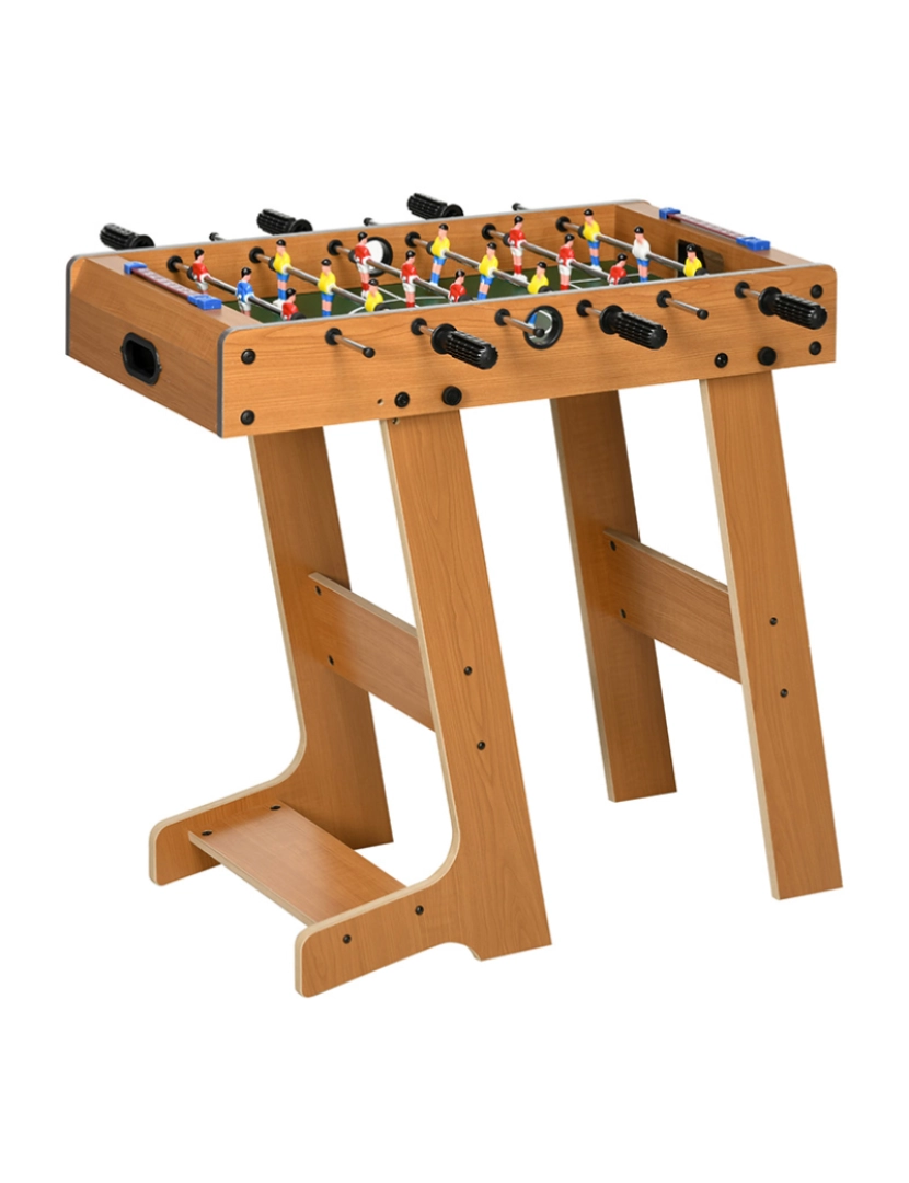 Homcom - HOMCOM Mesa de Matraquilho para Crianças e Adultos Matraquilho 69x37x70cm com 2 Bolas 6 Hastes Metálicas 2 Placares de Pontos 18 Jogadores Pés Dobrável para Familias Festas Madeira