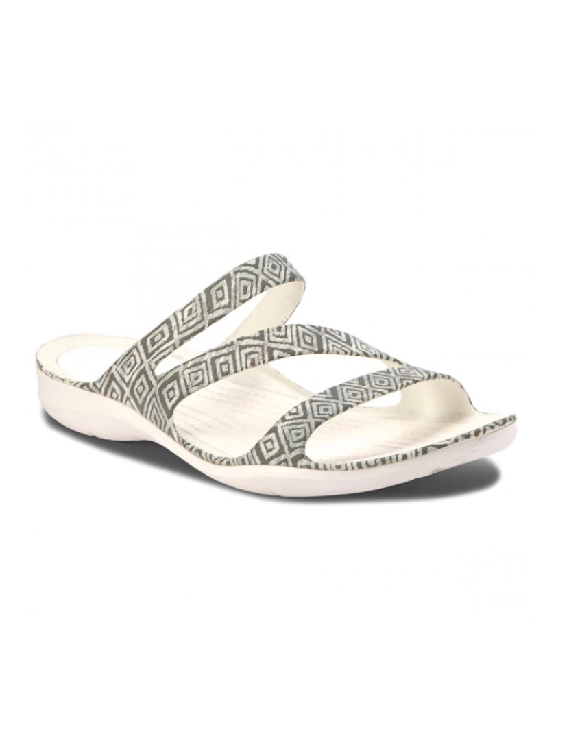 Crocs - Crocs Swiftwater Graphic Sandal W Cinza Diamond E Branco