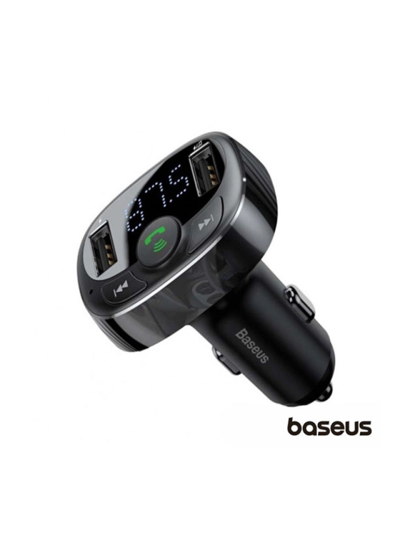 Baseus - Transmissor FM Bluetooh 2USB / Micro SD F.Isqueiro Baseus   