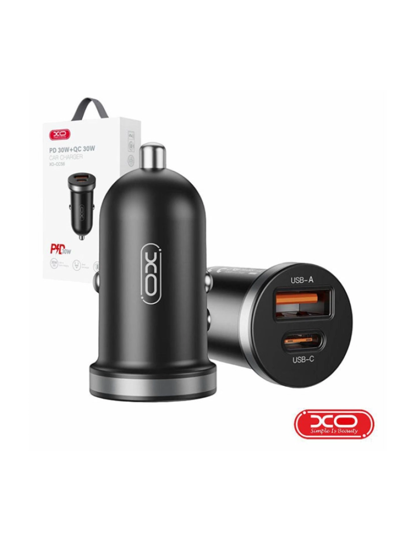 XO - Adaptador Isqueiro USB-A PD 3.0 / USB-C 30W XO              