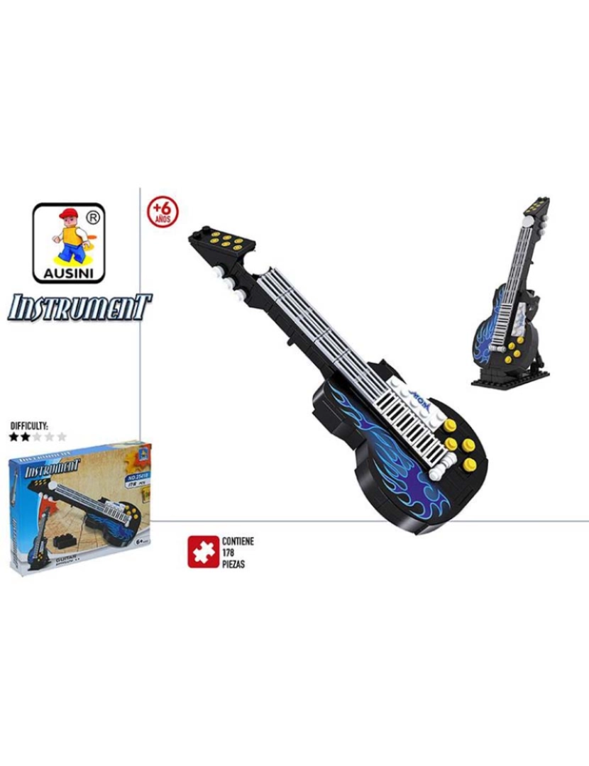 BF - Jogo Construção Instrumento Guitarra 178 Pcs 44615