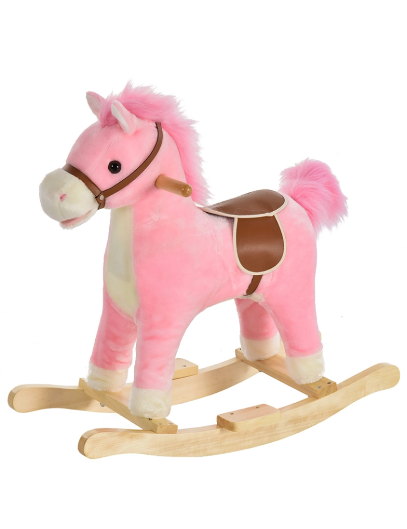 Homcom - Cavalo Baloiço Rosa