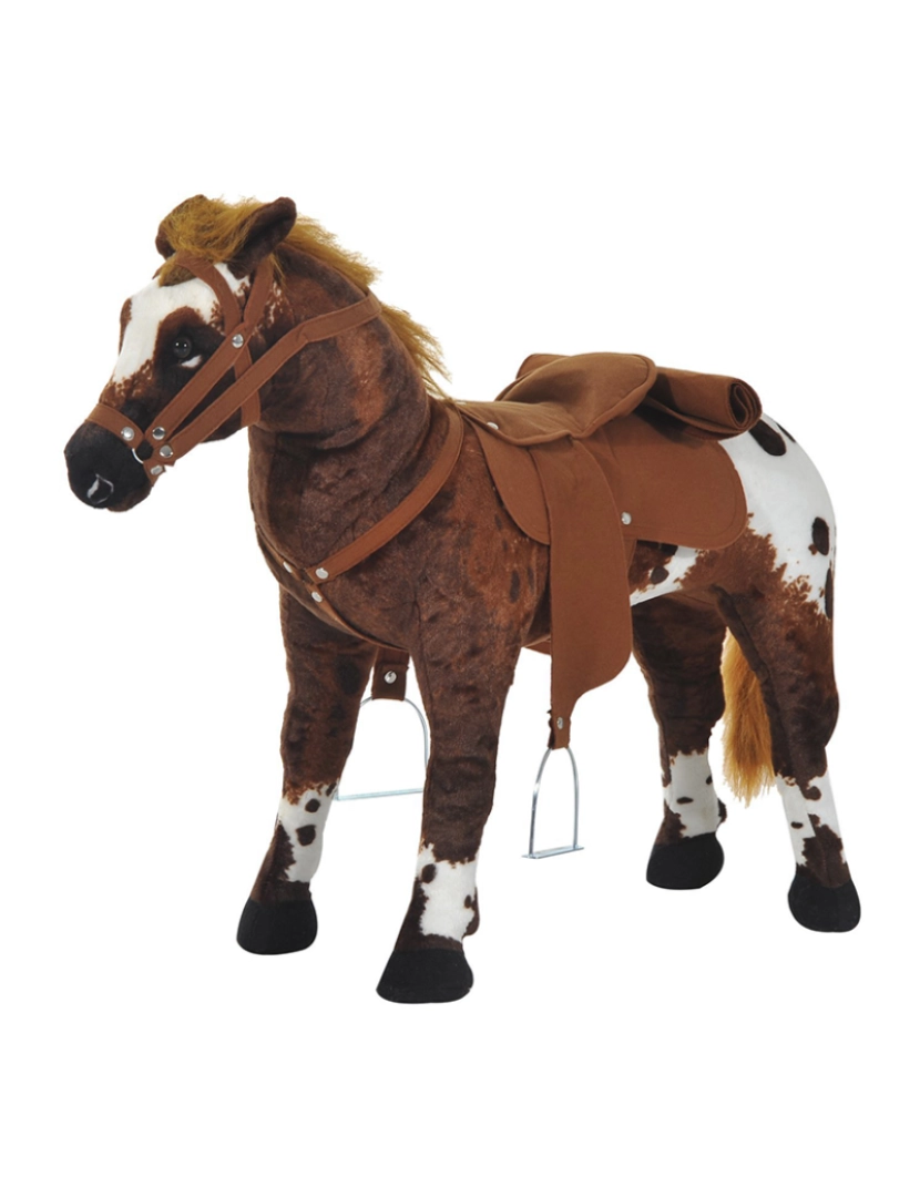 Homcom - Cavalo de Brinquedo Castanho