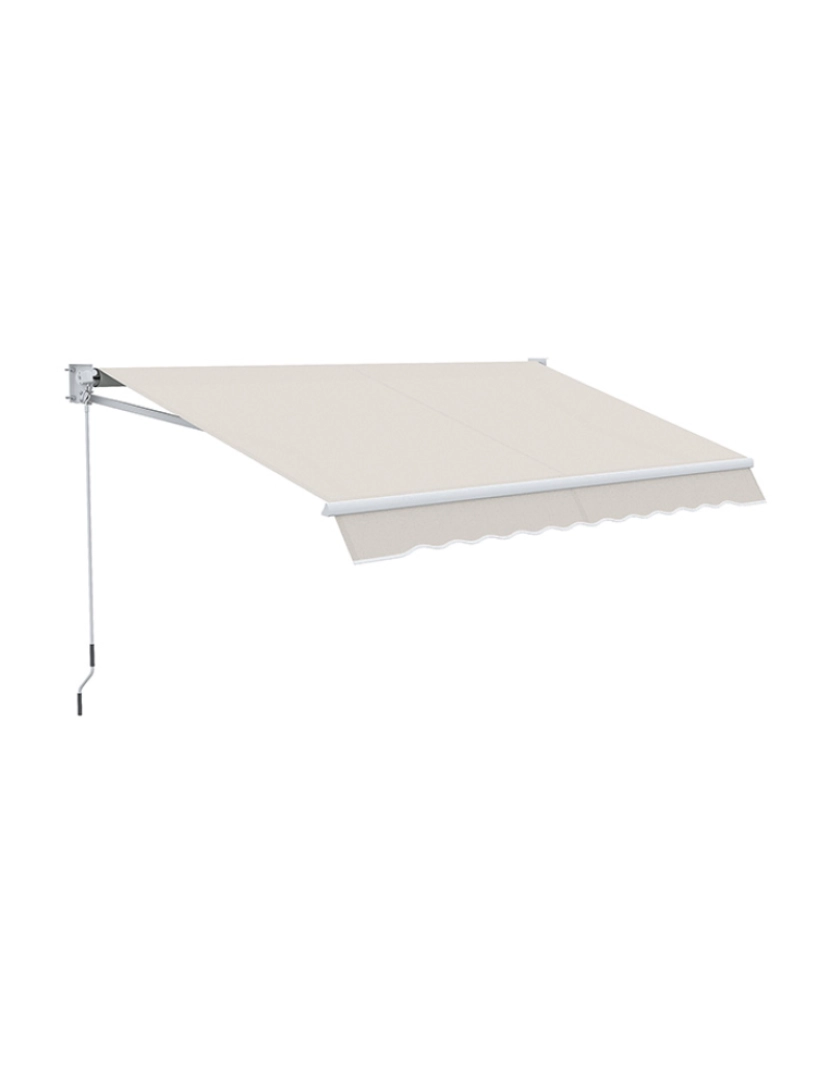 Outsunny - Toldo Manual Retrátil Creme branco