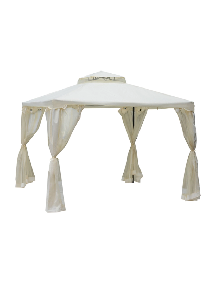 Outsunny - Pérgola de Jardim Creme branco