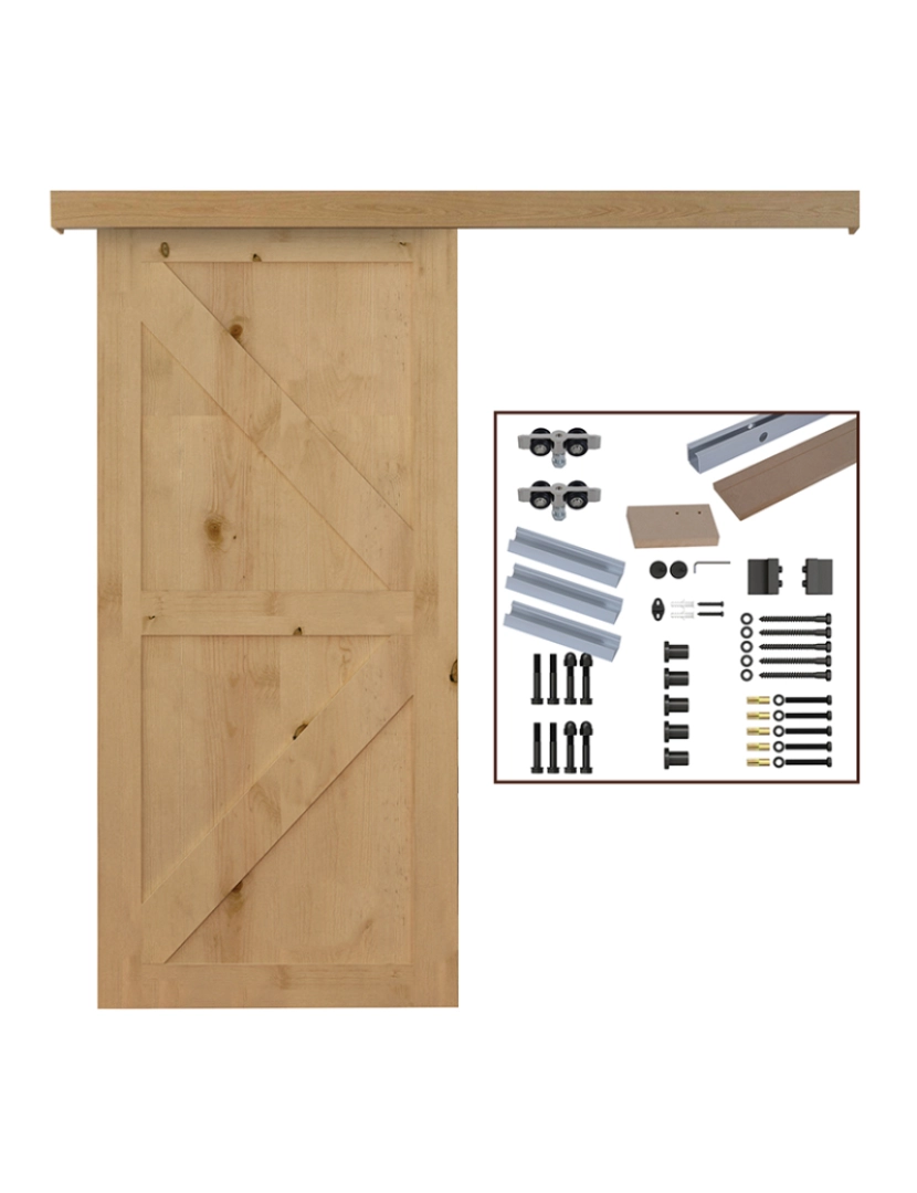 Homcom - Kit de Ferragem para Porta Madeira