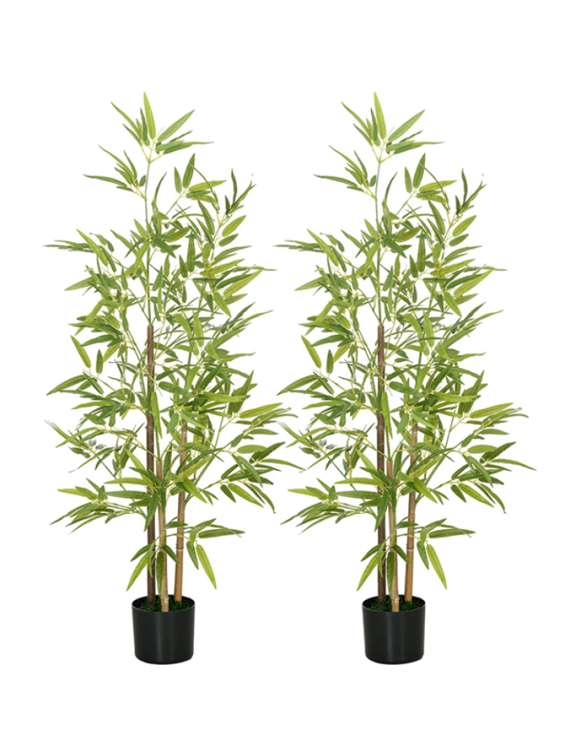 Homcom - Conjunto 2 Plantas Artificiais Verde