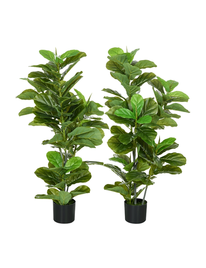 Homcom - Conjunto de 2 Plantas Artificiais Verde