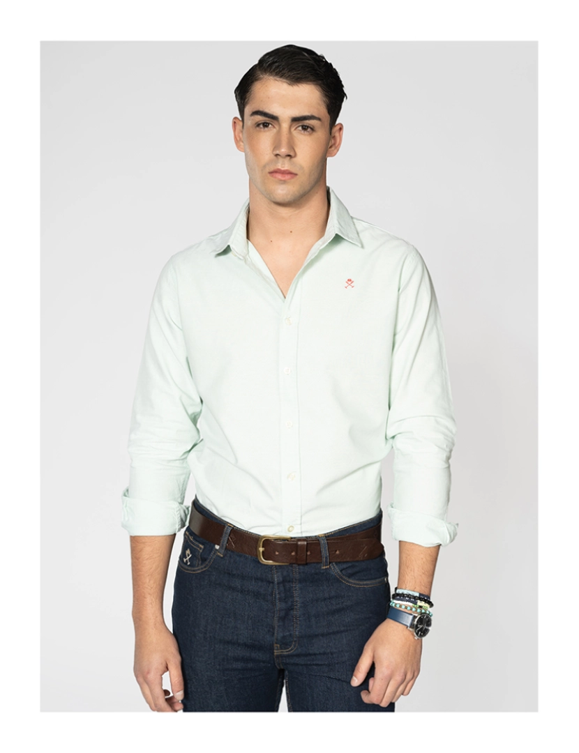 Harper&Neyer - Camisa Loring Oxford Homem Verde