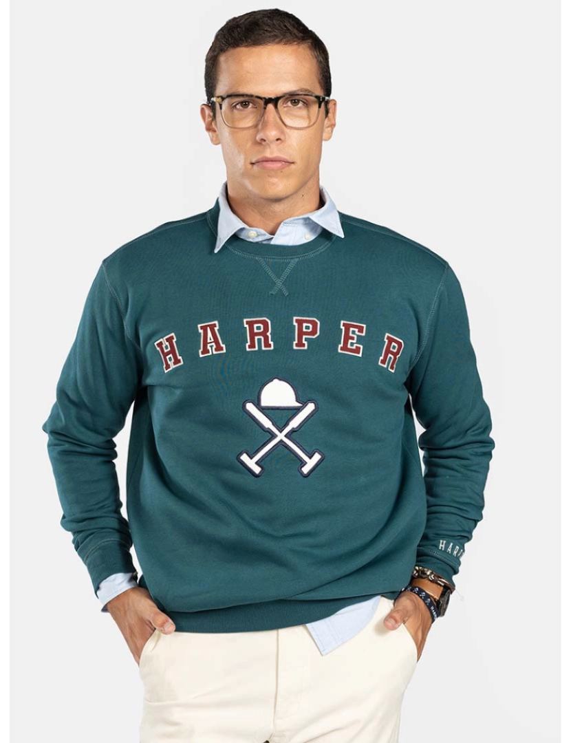 Harper&Neyer - Sweatshirt Retro Homem Verde