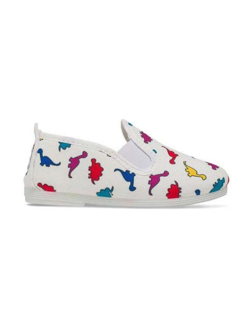 Flossy - Slip-on Flossy Criança Print Dinossauros Branco