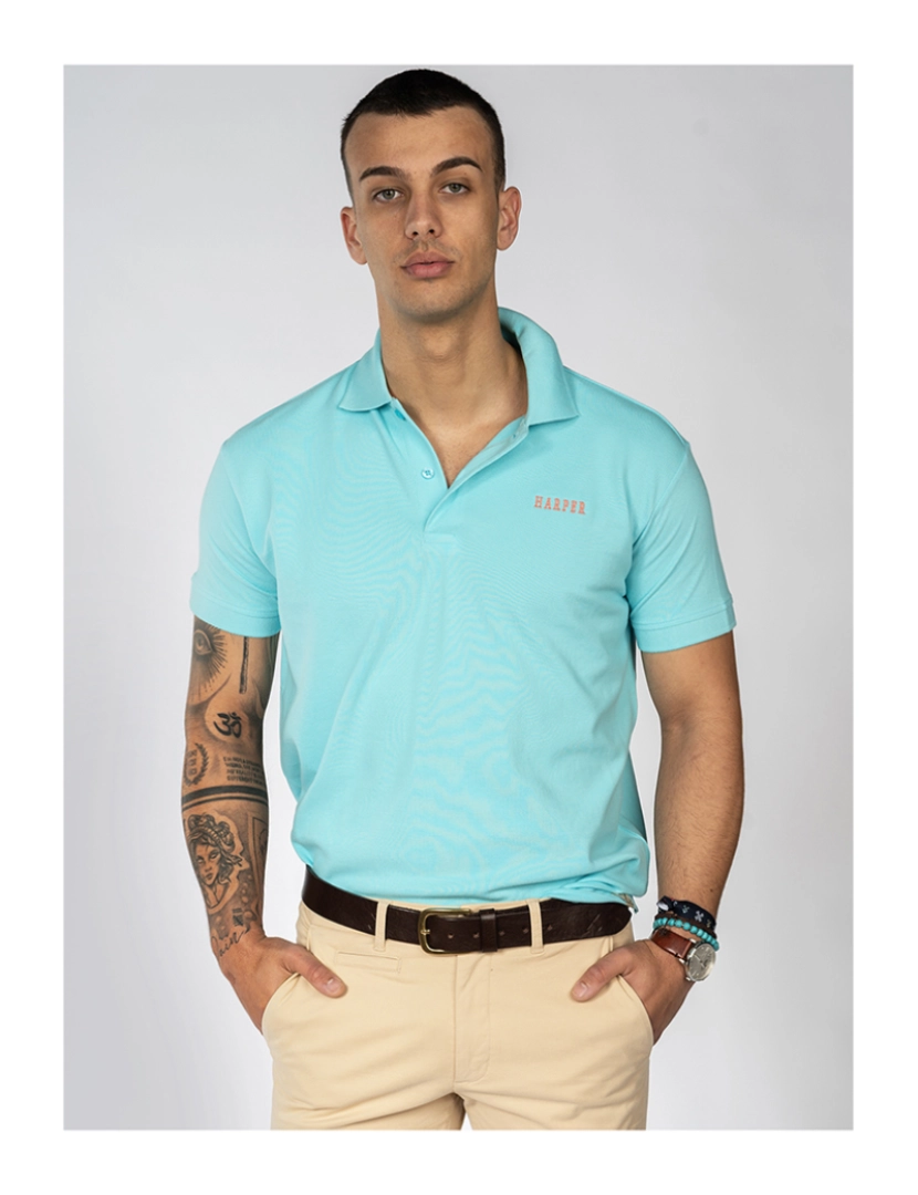 Harper&Neyer - Camisa Polo M/C Azul Céu