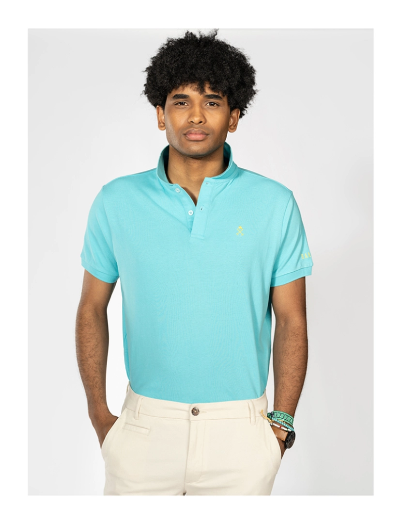 Harper&Neyer - Camisa Polo M/C Azul Mediterrâneo