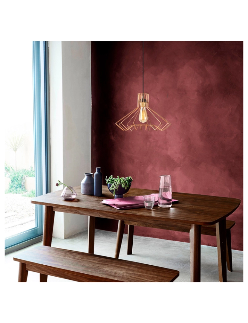 ASR - Candeeiro Teto Saglam-3766 Cobre Preto