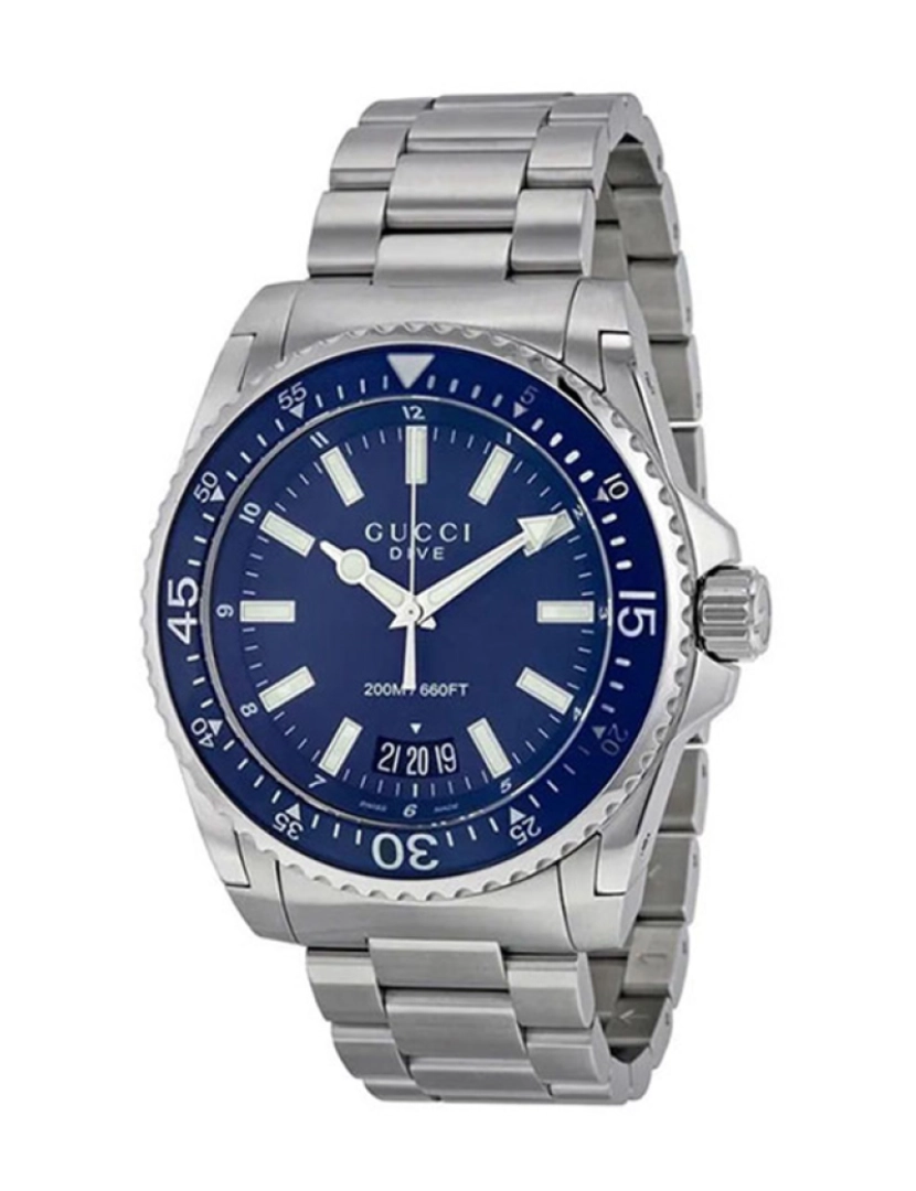 Gucci - Relógio Gucci Dive Aço Azul Homem 45mm