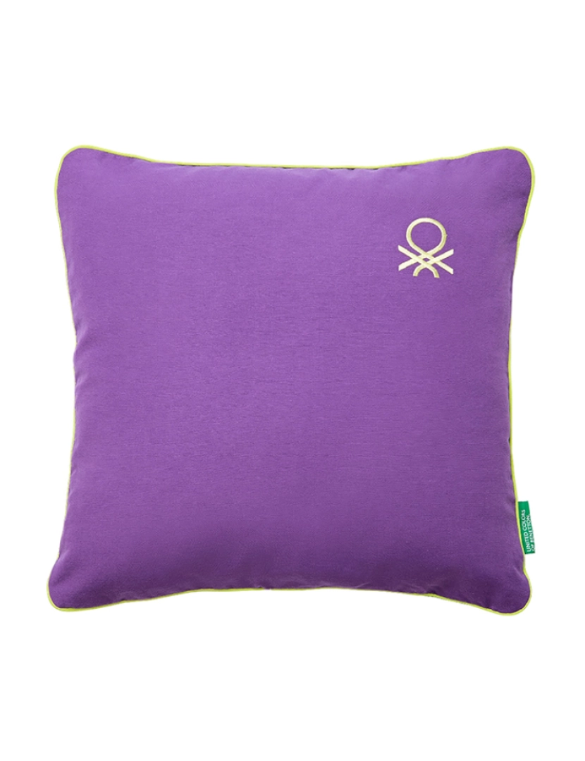 Benetton - Almofada 45x45cm 300gr 70% algodão + 30% poliéster roxo arco-íris Benetton