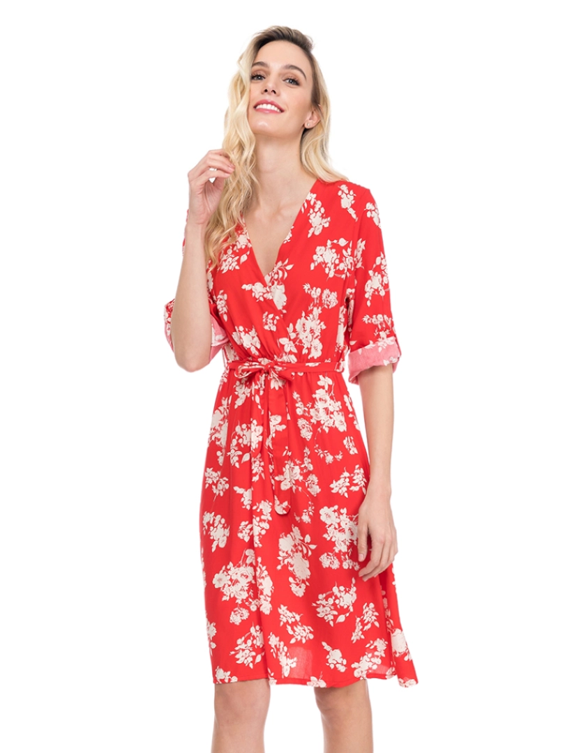 Tantra - Vestido midi estampado Vermelho