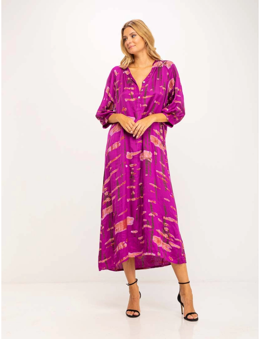 Tantra - Vestido maxi em cetim Roxo