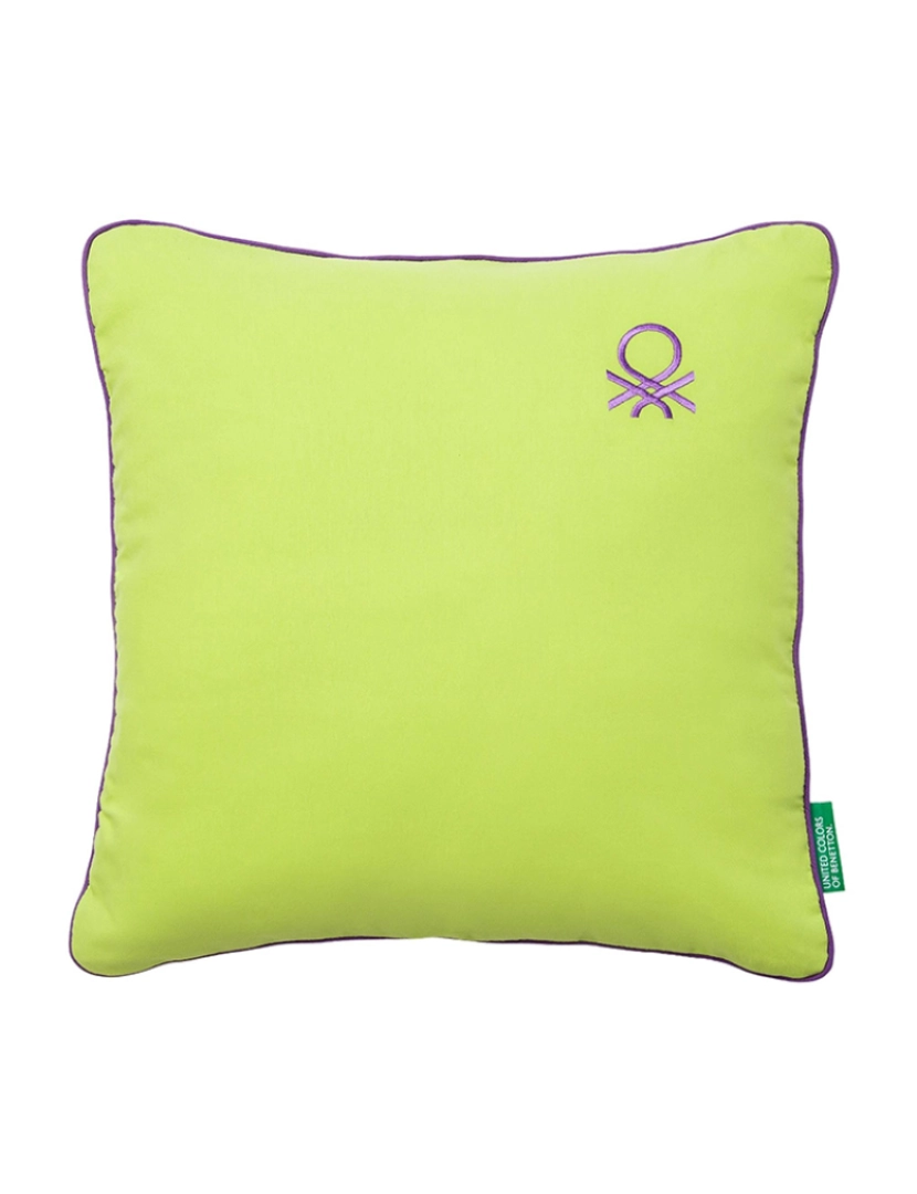 Benetton - Almofada 45x45cm 300gr 70% algodão + 30% poliéster verde arco-íris Benetton