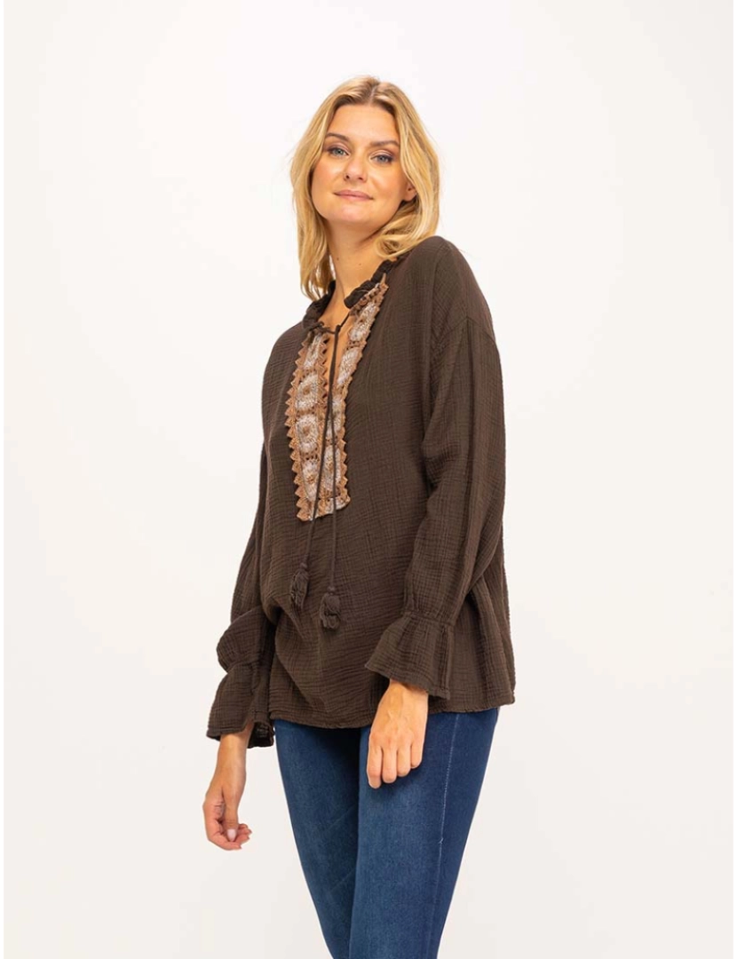 Tantra - Blusa oversize Castanho