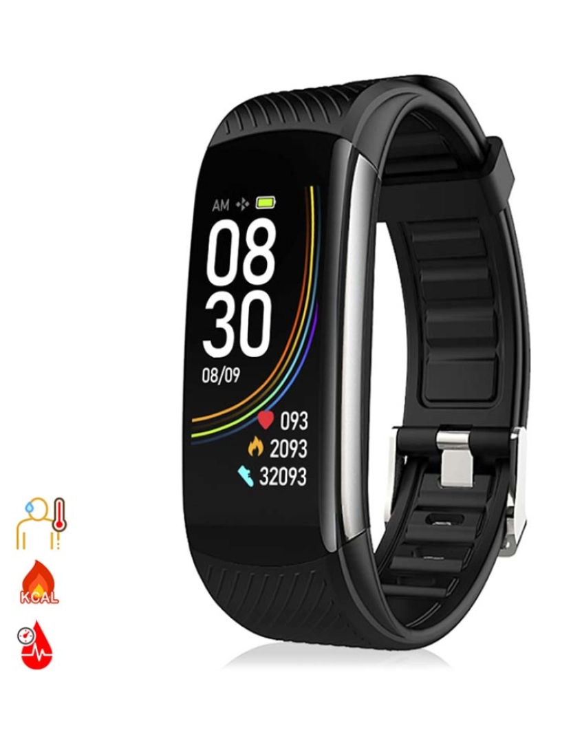 DAM - Smartband T118 com medição de temperatura corporal Preto 