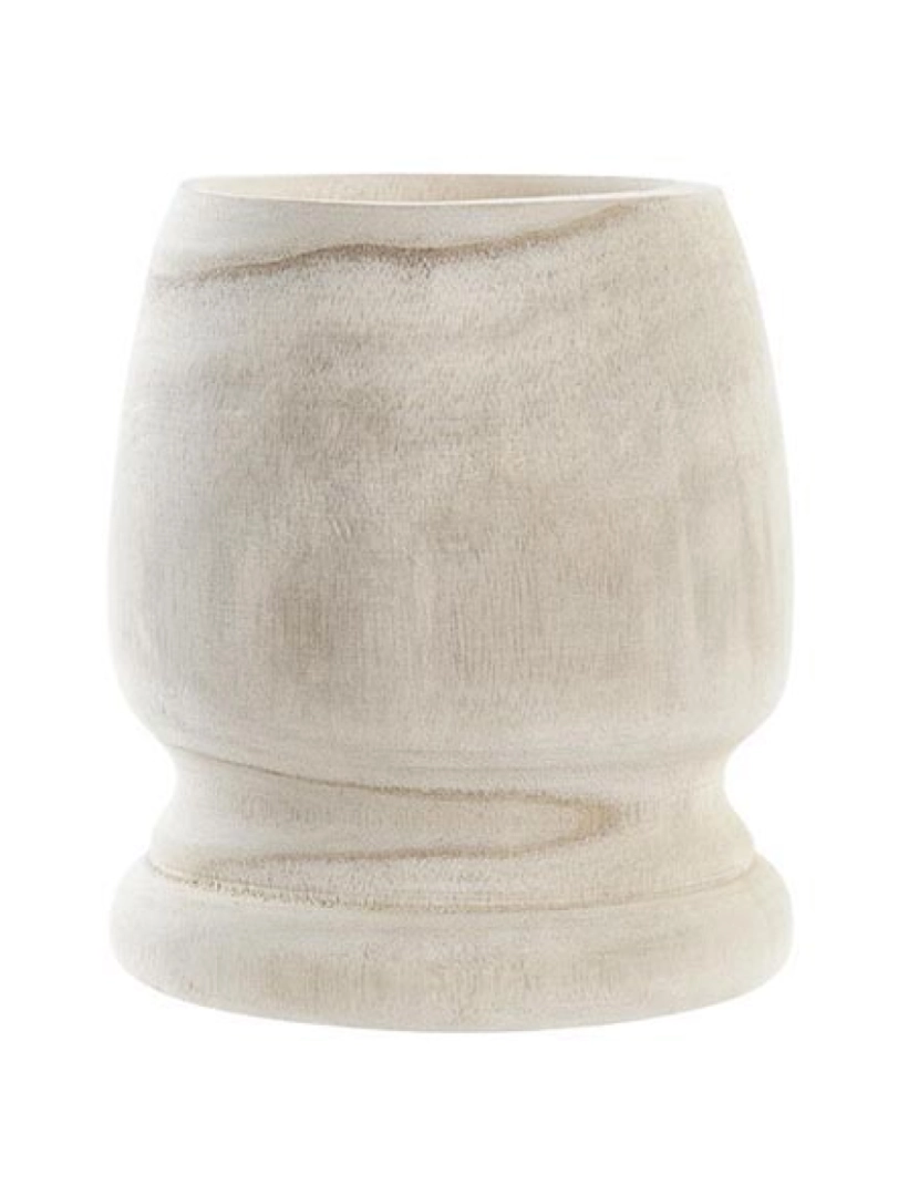 It - Plantador DKD Home Decor Castanho Natural Madeira de paulónia Boho 16 x 16 x 18 cm (2 Unidades)