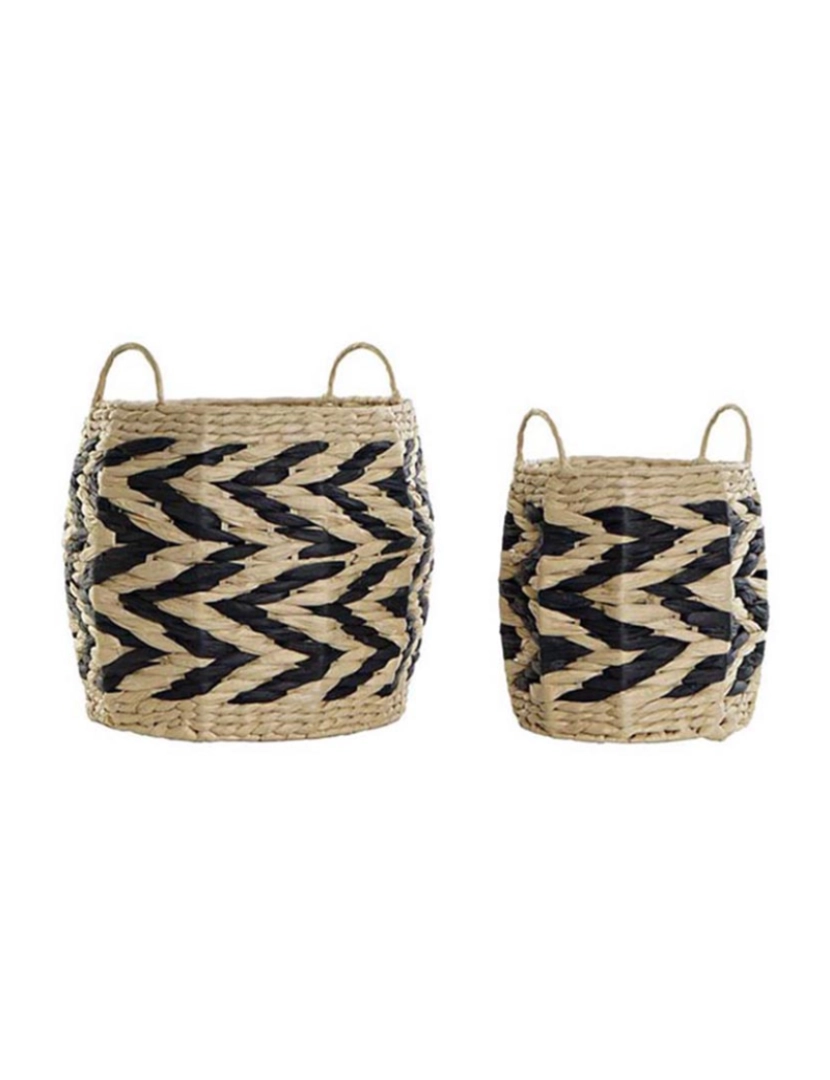 It - Conjunto Cesto 2 Fibras 30X30X30 Natural Castanho Claro