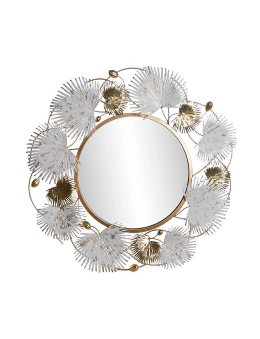It - Espelho De Vidro Metal 93X7X93 Folhas De Ouro