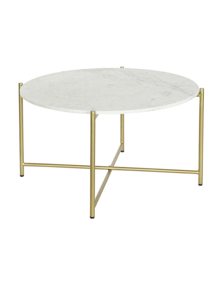 It - Mesa De Centro Em Ferro Mármore 81X81X44 Branco