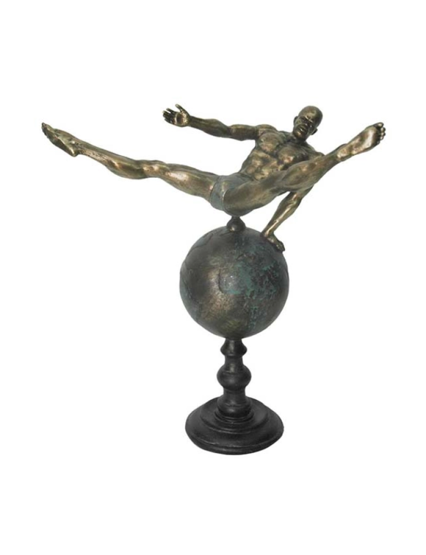 It - Figura de resina 29X16X33 Ginasta Dourada Envelhecida