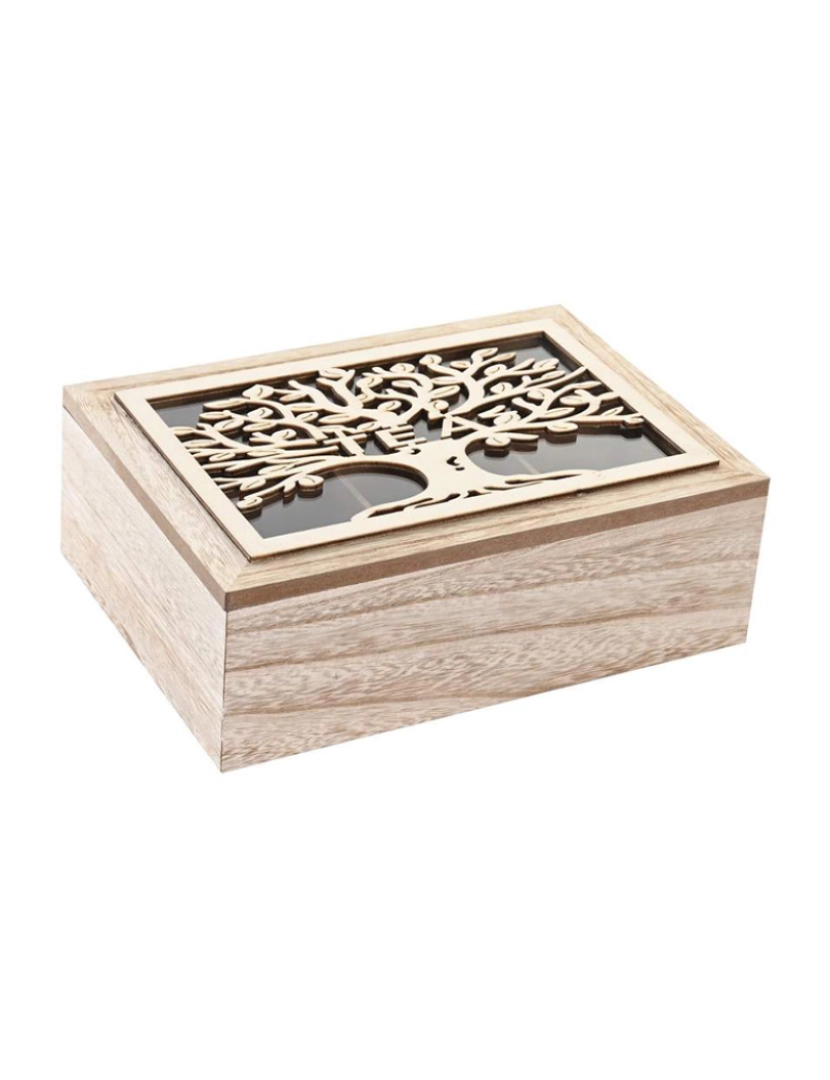 It - Caixa de Infusão Em Vidro Mdf 24X16X8 Castanho Árvore