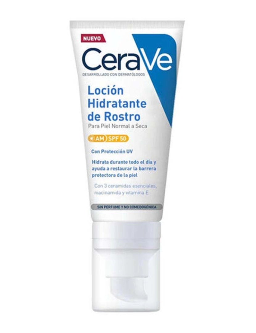 Cerave - Loção Hidratante Facial SPF 50 para Pele Normal a Seca 52 Ml