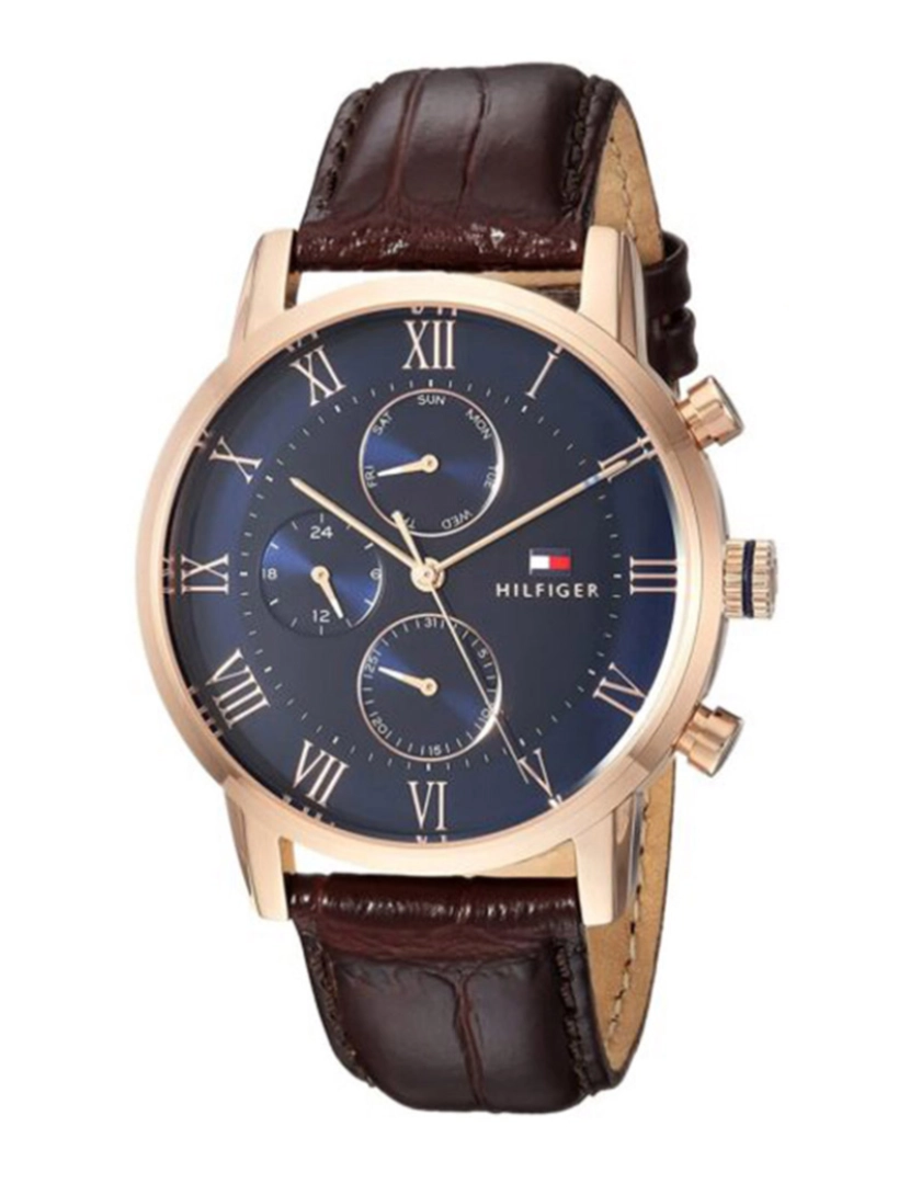 Tommy Hilfiger - Relógio Homem Couro Castanho