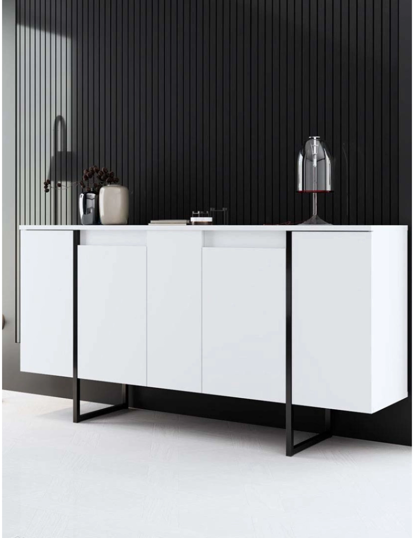 ASR - Aparador Luxe White,Black