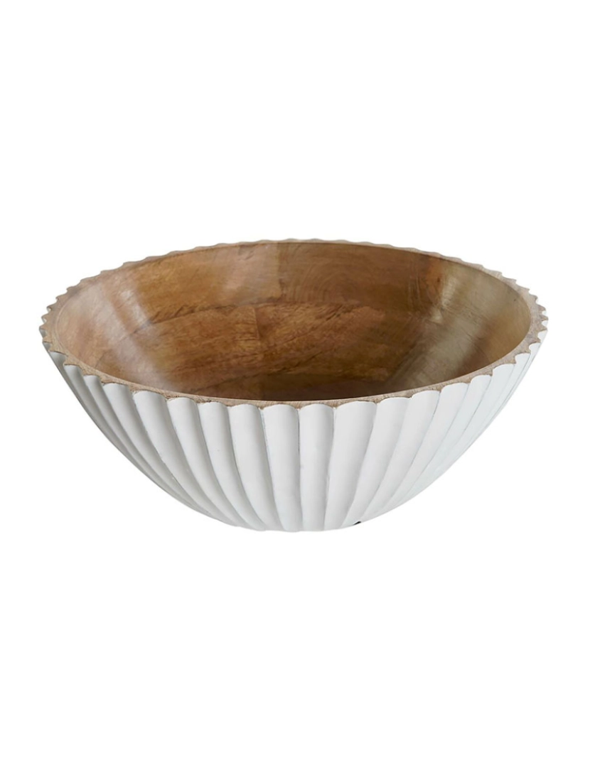 DKD Home - Saladeira DKD Home Decor Branco Natural Madeira de mangueira 30 x 30 x 12 cm