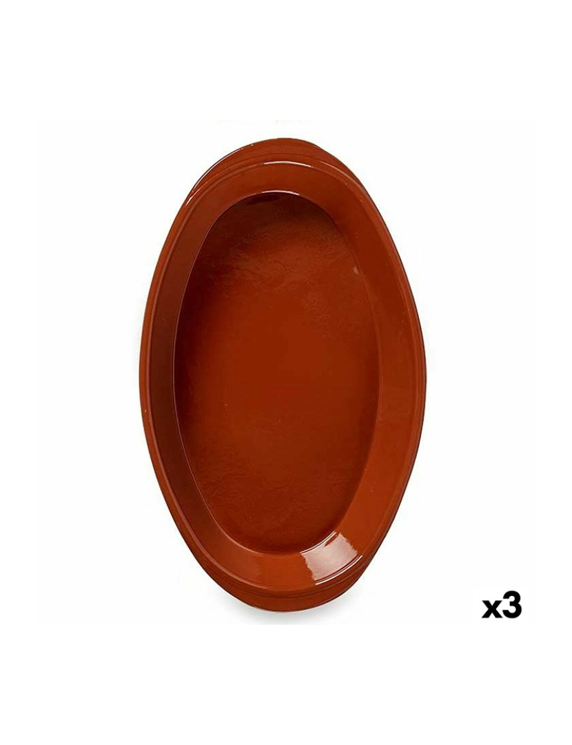 BB - Travessa para o Forno Barro cozido 3 Unidades 45 x 6,5 x 27 cm
