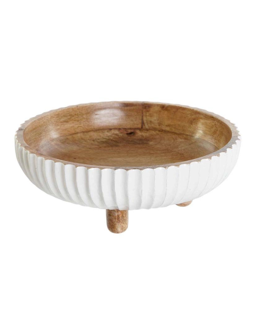 It - Centro de mesa DKD Home Decor Branco Catanho escuro 25 x 25 x 9 cm