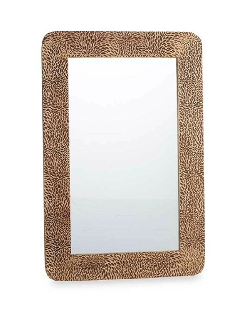 BB - Espelho de parede 42 Castanho Folhas 90 x 60 x 2 cm Retangular