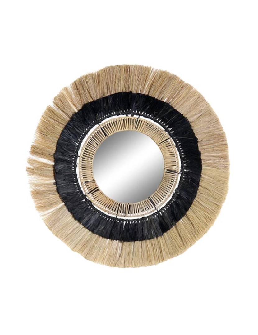 DKD Home - Espelho de parede DKD Home Decor Preto Natural Colonial 55 x 7 x 55 cm