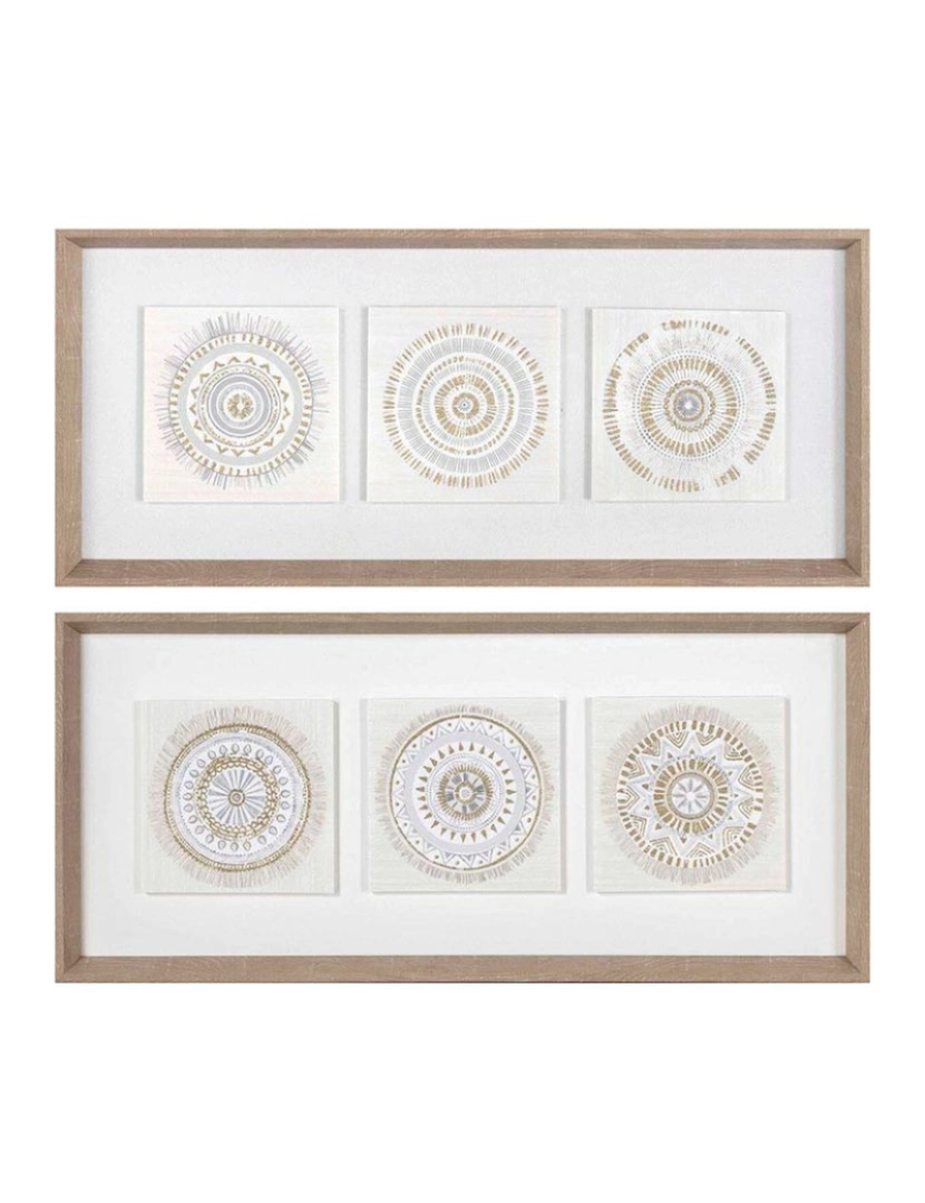 DKD Home - Pintura DKD Home Decor 61 x 3,8 x 26 cm 63,5 x 4 x 28,6 cm Círculos Escandinavo (2 Unidades)
