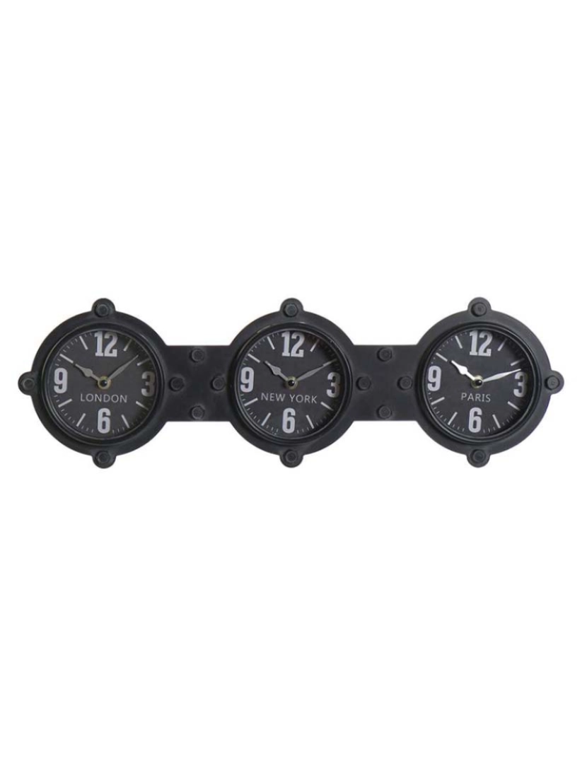 It - Relógio de Parede DKD Home Decor Cristal Preto Ferro (58 x 6.5 x 18 cm)