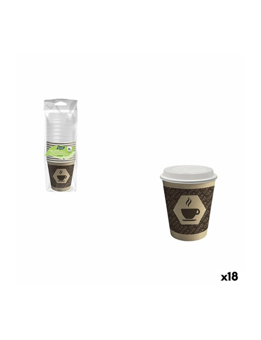 Algon - Conjunto de Copos Algon Castanho 120 ml 12 Peças (18 Unidades)