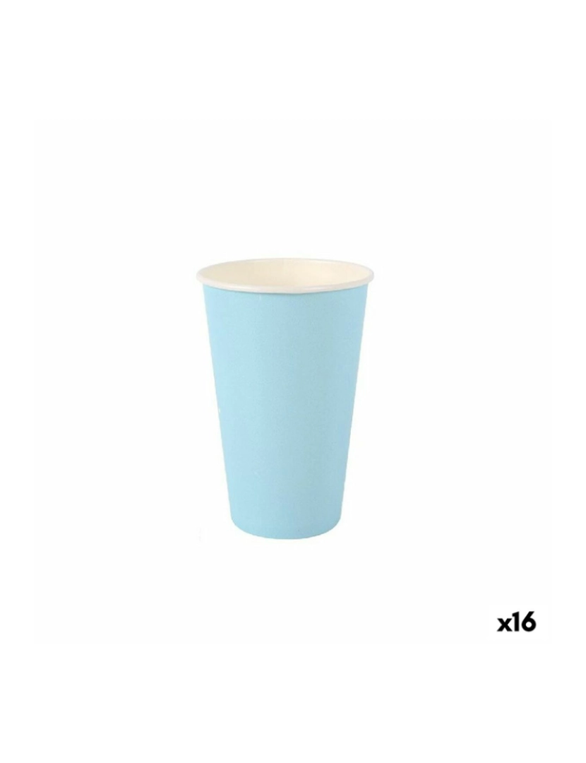 Algon - Conjunto de Copos Algon Descartáveis Cartão Azul 7 Peças 450 ml (16 Unidades)