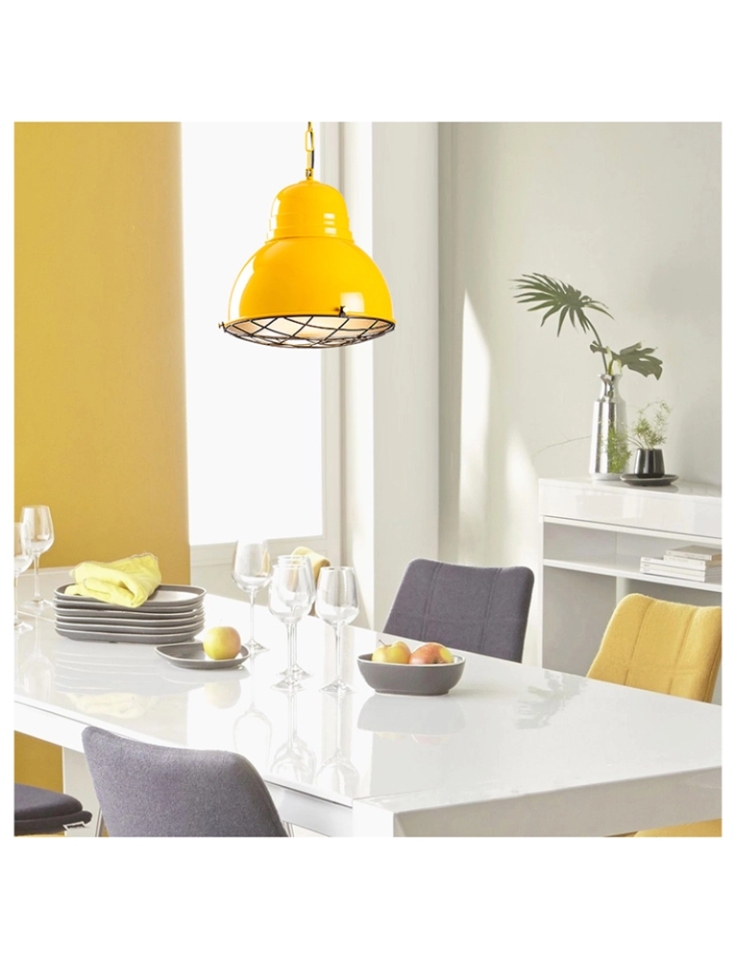 ASR - Candeeiro Teto Saglam-3729 Amarelo Dourado