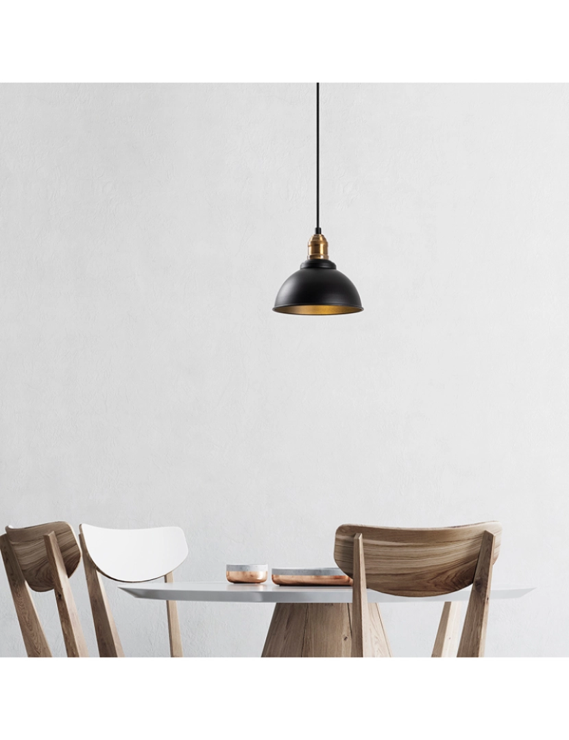 ASR - Candeeiro Teto Varzan-10830 Preto Antique