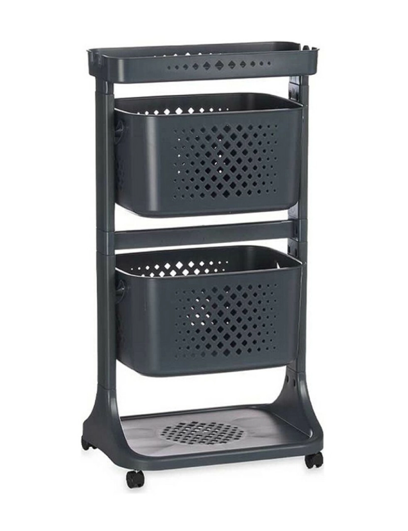 Kinvara - Carrinho de Vegetais Kinvara TP-747-2 Antracite Polipropileno Plástico 38 x 81,2 x 43,6 cm