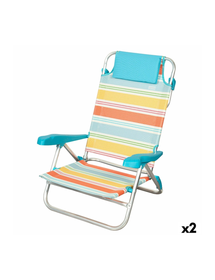 Aktive - Cadeira de Praia Aktive Multicolor 48 x 90 x 60 cm (2 Unidades)